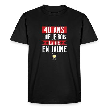 40 ans cadeau anniversaire homme humour beauf - T-shirt Premium bio Homme - noir - Devant - Nico (187cm)