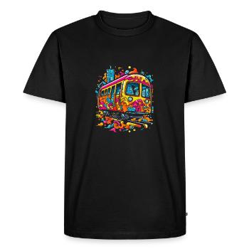Pop Art Doodle Trai - Caricature vibrante - T-shirt Premium bio Homme - noir - Devant - Nico (187cm)