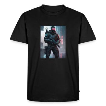 Cyber Commando Reconnaissance - T-shirt Premium bio Homme - noir - Devant - Nico (187cm)