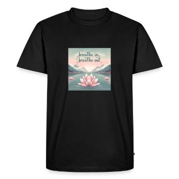 Lotus attentif - T-shirt Premium bio Homme - noir - Devant - Nico (187cm)