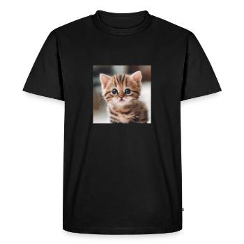 Chaton au pays des merveilles de l’hiver - T-shirt Premium bio Homme - noir - Devant - Nico (187cm)