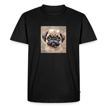 Aspect polygonal du carlin - T-shirt Premium bio Homme - noir - Devant - Nico (187cm)
