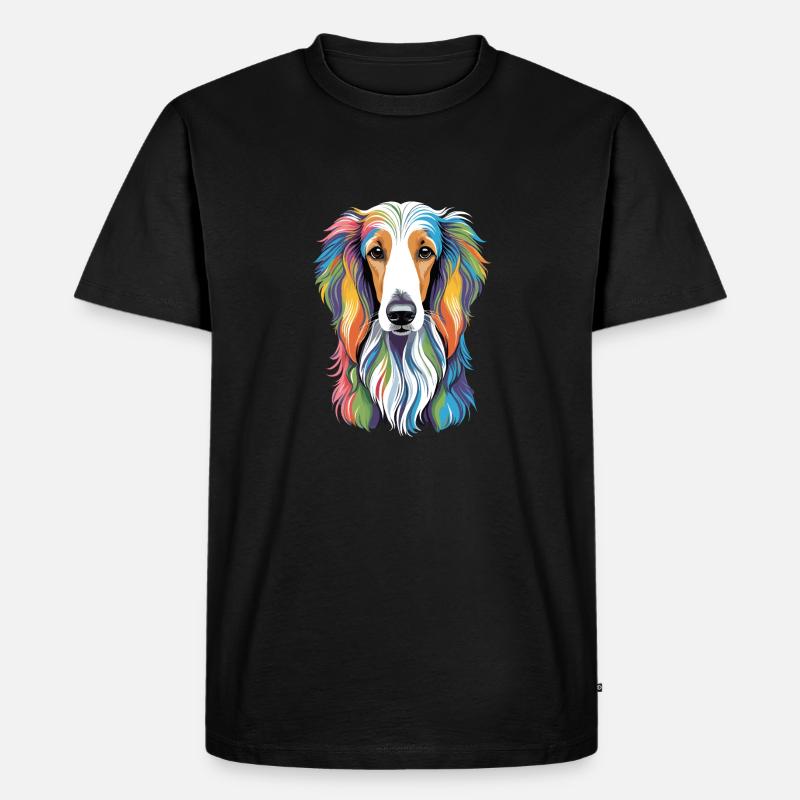 Afghanischer Windhund - Männer Premium Bio T-Shirt - Schwarz