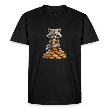 I got 99 Cookies cause a ... ate one - cute racoon - Men's Premium Organic T-Shirt - black - Front - Nico (187cm)