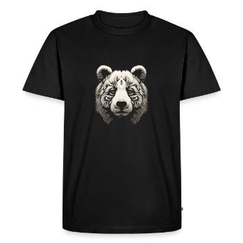 Abstract Op Art Bear Canvas - A Modern Wilderness - Men's Premium Organic T-Shirt - black - Front - Nico (187cm)
