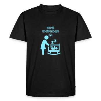 We Will Rock You Queen baby grow - Men's Premium Organic T-Shirt - black - Front - Nico (187cm)