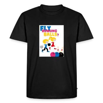 Volez-vous en boules. Jouez au bowling. - T-shirt Premium bio Homme - noir - Devant - Nico (187cm)