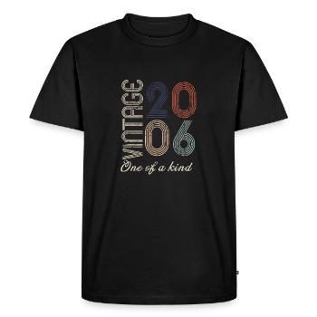 18e anniversaire 2006 - idée cadeau rétro Vintage - T-shirt Premium bio Homme - noir - Devant - Nico (187cm)