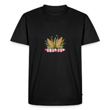 Crop Top Corn Tshirt, Harvest, Iowa Proud - Men's Premium Organic T-Shirt - black - Front - Nico (187cm)