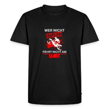 Si vous ne vous écrasez pas, vous ne roulez pas à la limite - Moto - T-shirt Premium bio Homme - noir - Devant - Nico (187cm)
