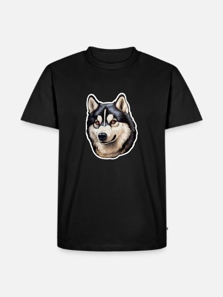 Siberian Husky Head - Men's Premium Organic T-Shirt - black