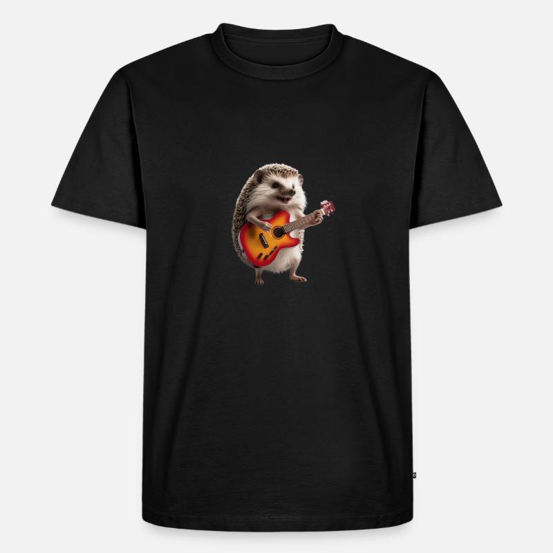 Igel-Gitarre - Männer Premium Bio T-Shirt - Schwarz