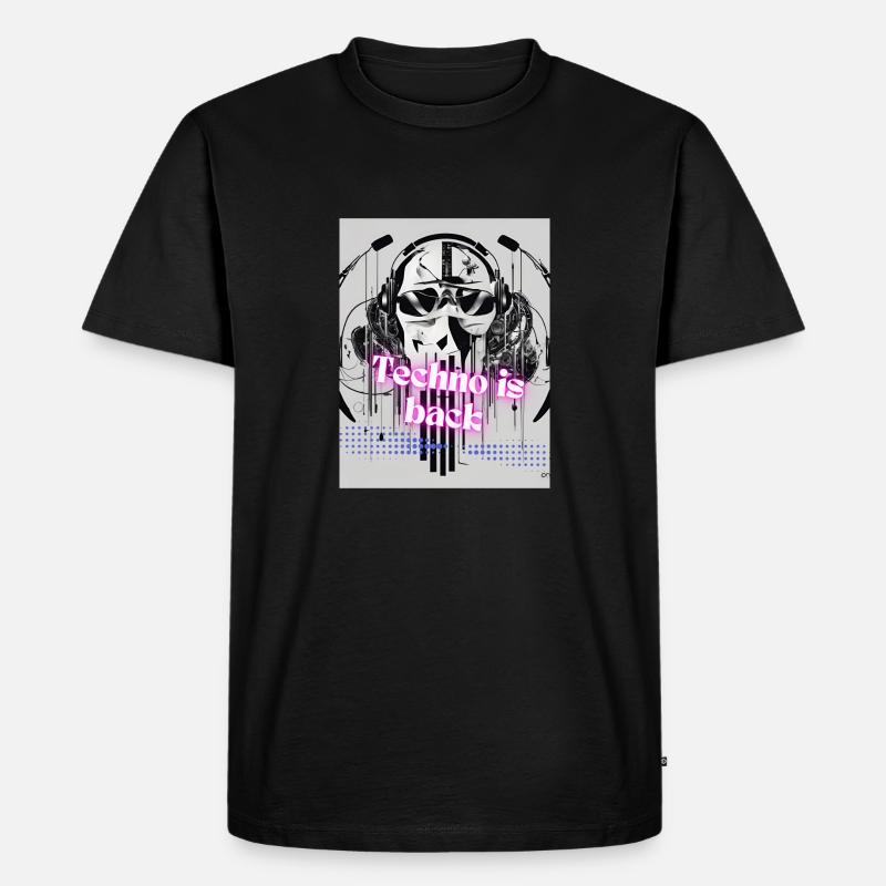 Techno is back - Männer Premium Bio T-Shirt - Schwarz