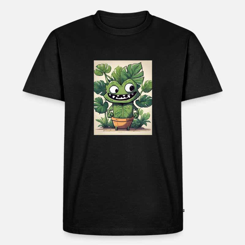 Monastera Blumentopf Buddy - Männer Premium Bio T-Shirt - Schwarz