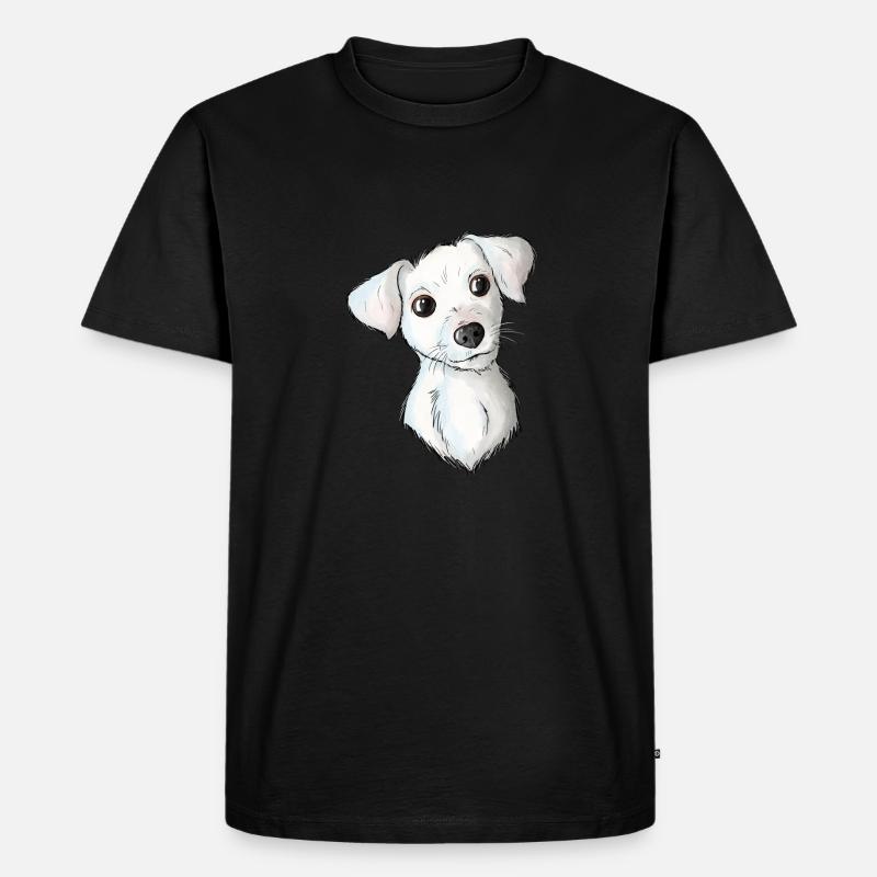 Jack Russell Pattern 2 - Männer Premium Bio T-Shirt - Schwarz