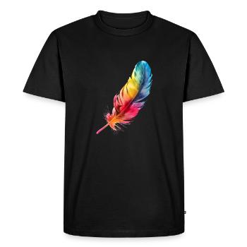 Plume d’oiseau : Léger avec une fonction ingénieuse - T-shirt Premium bio Homme - noir - Devant - Nico (187cm)