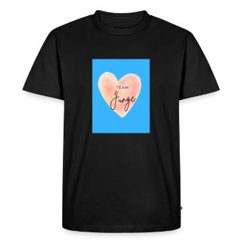 Pink Pink Heart with Font Team Boy Gender Party - Men's Premium Organic T-Shirt - black - Front - Nico (187cm)