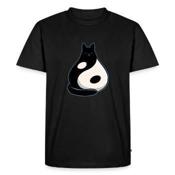 Chat YinYang - T-shirt Premium bio Homme - noir - Devant - Nico (187cm)