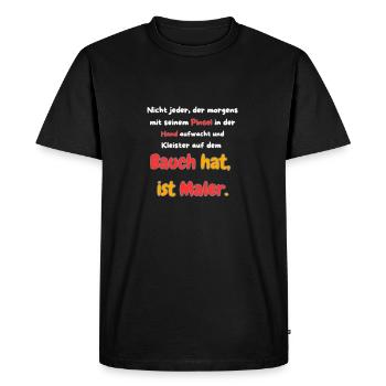 « Peintre sans pinceau » - T-shirt Premium bio Homme - noir - Devant - Nico (187cm)