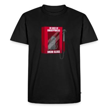 En cas de malheur cadeau chat - T-shirt Premium bio Homme - noir - Devant - Nico (187cm)
