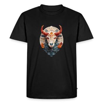 Signe du zodiaque Taureau - T-shirt Premium bio Homme - noir - Devant - Nico (187cm)
