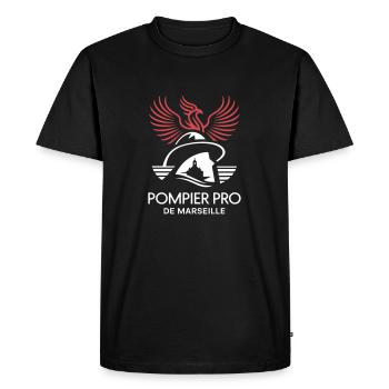 Pompier Pro de Marseille - T-shirt Premium bio Homme - noir - Devant - Nico (187cm)