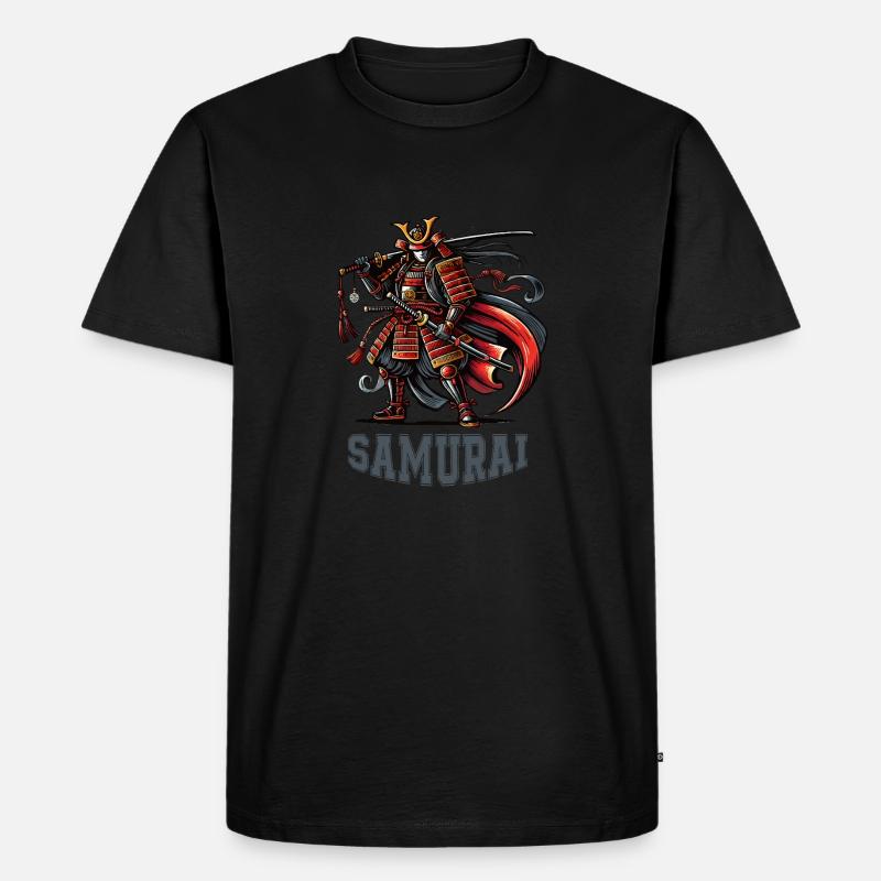 samurai comic - Männer Premium Bio T-Shirt - Schwarz
