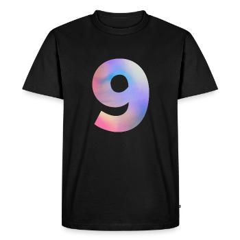 Numéro 9 coloré - T-shirt Premium bio Homme - noir - Devant - Nico (187cm)