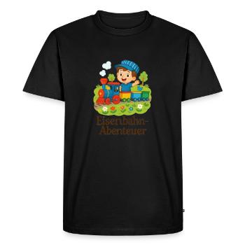 Railway Adventure Children's Motif - Men's Premium Organic T-Shirt - black - Front - Nico (187cm)