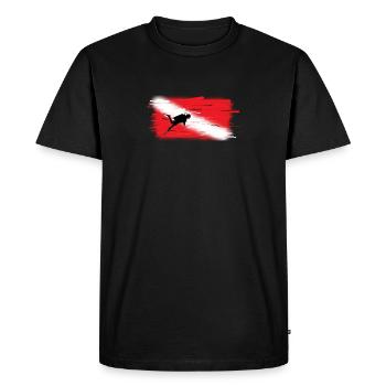 Plongeur drapeau Dan - T-shirt Premium bio Homme - noir - Devant - Nico (187cm)