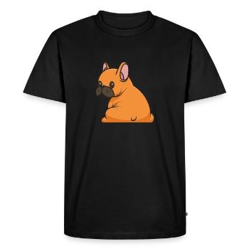 Bouledogue Français Bully Chien Pet - T-shirt Premium bio Homme - noir - Devant - Nico (187cm)