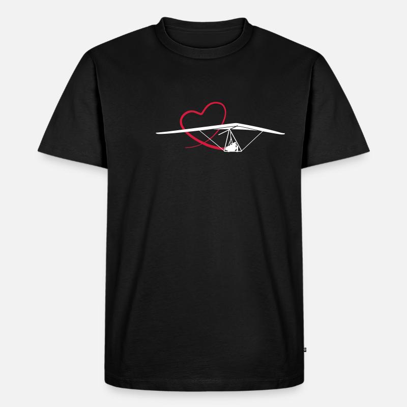 herzflug hängegleiter Geschenk - Männer Premium Bio T-Shirt - Schwarz