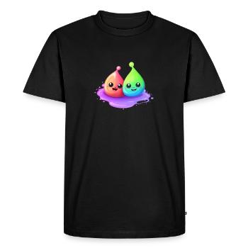 Deux boues gaies - T-shirt Premium bio Homme - noir - Devant - Nico (187cm)