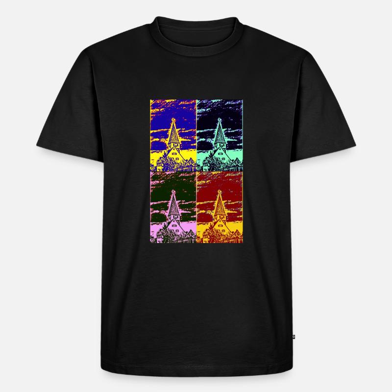 Die Kirche im Dorf - Männer Premium Bio T-Shirt - Schwarz