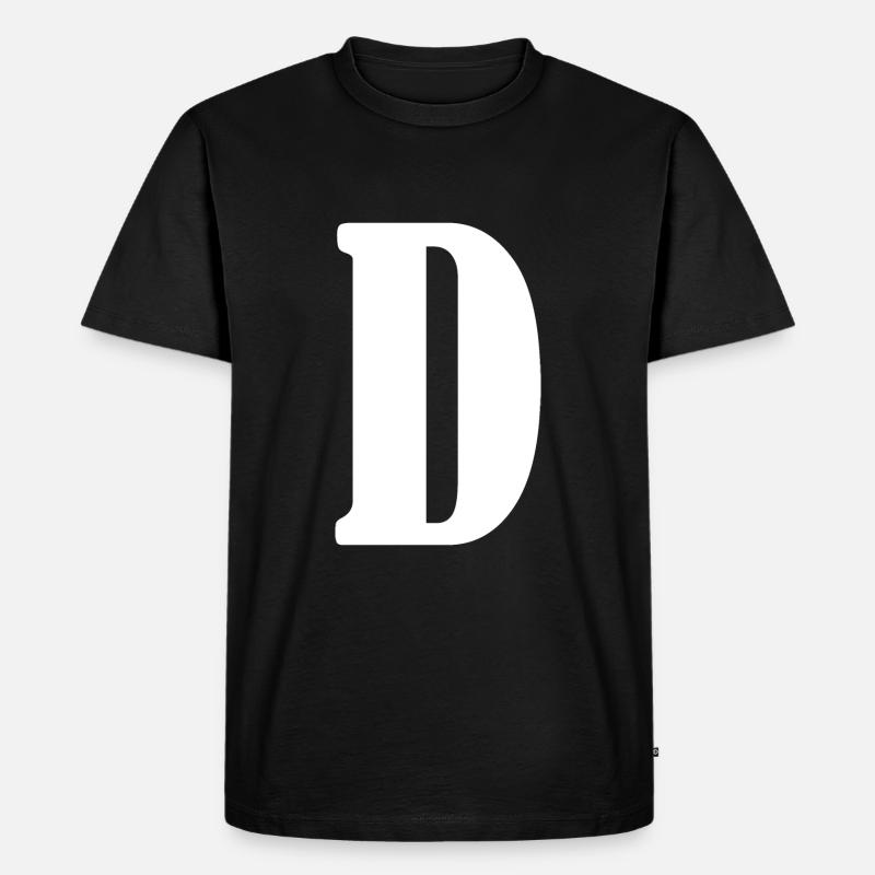 D - Männer Premium Bio T-Shirt - Schwarz