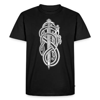 Serpentine Steel: Viking Valor - Men's Premium Organic T-Shirt - black - Front - Nico (187cm)