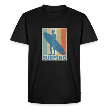 Planche de surf Surfers surf Vintage Style rétro - T-shirt Premium bio Homme - noir - Devant - Nico (187cm)