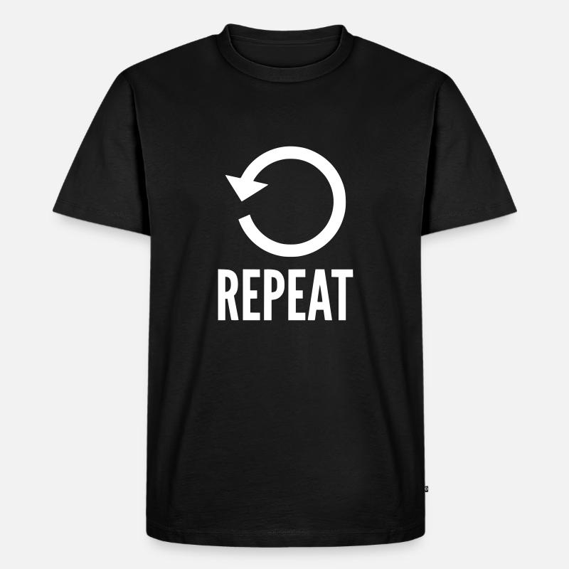 REPEAT - Männer Premium Bio T-Shirt - Schwarz