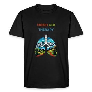 Inspirez la nature expirez le stress - T-shirt Premium bio Homme - noir - Devant - Nico (187cm)