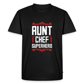 Tante patron super-héroïne - T-shirt Premium bio Homme - noir - Devant - Nico (187cm)