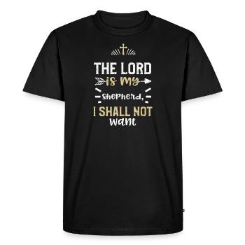 The Lord is my shepherd, I shall... - Men's Premium Organic T-Shirt - black - Front - Nico (187cm)