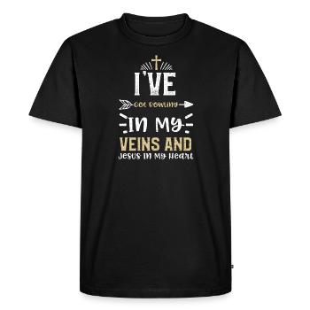 I've Got Bowling In My Veins And... - Men's Premium Organic T-Shirt - black - Front - Nico (187cm)