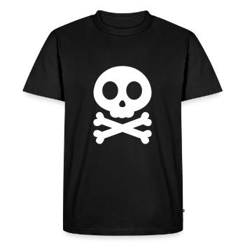 Crâne rond avec deux os - T-shirt Premium bio Homme - noir - Devant - Nico (187cm)