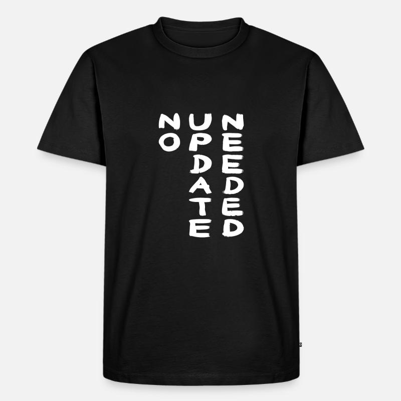 NO UPDATE white - Männer Premium Bio T-Shirt - Schwarz