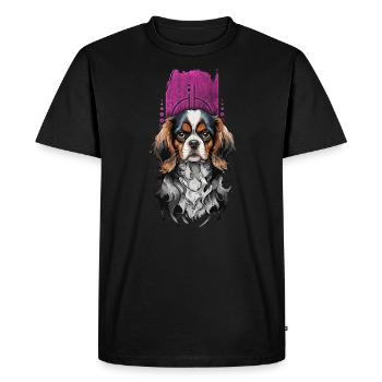Compagnon royal : Cavalier King Charles Spaniel - T-shirt Premium bio Homme - noir - Devant - Nico (187cm)