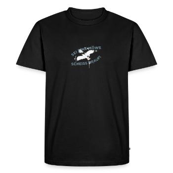 Be a seagull shit on it! - Men's Premium Organic T-Shirt - black - Front - Nico (187cm)