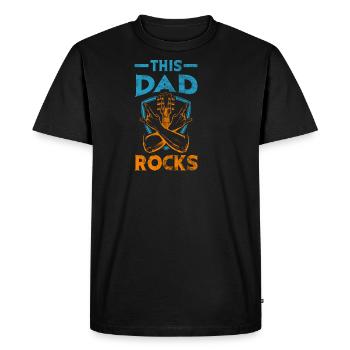 Cette fête des pères papa papa de cette papa - T-shirt Premium bio Homme - noir - Devant - Nico (187cm)