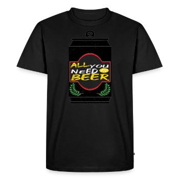 Bière Buveur de bière Bouteille de bière en canette de bière - T-shirt Premium bio Homme - noir - Devant - Nico (187cm)
