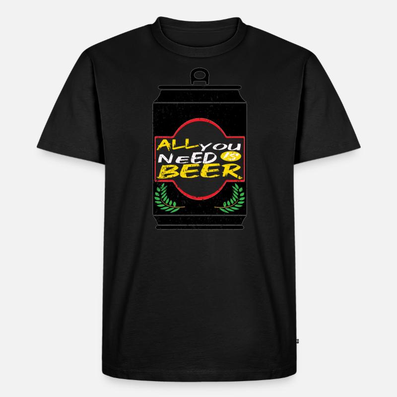Bier Biertrinker Bierdose Bierflasche - Männer Premium Bio T-Shirt - Schwarz