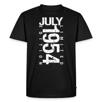Juillet 1954 Juillet cadeau anniversaire July 1954 - T-shirt Premium bio Homme - noir - Devant - Nico (187cm)